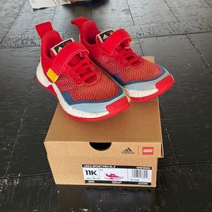 Lego Adidas sneakers size 11 little kids.